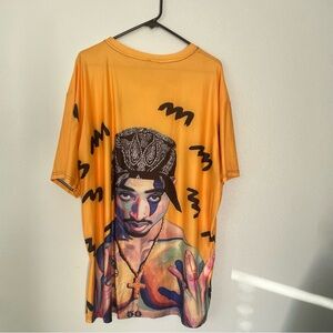 Graphic Orange Tupac Short Sleeve Tee